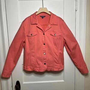 TravelSmith Coral Button-Up Jacket Women Large Casual Classic Comfort Western